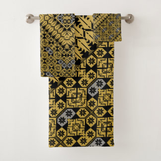 Conjunto De Toalhas Padrão de bordado palestino com design impresso