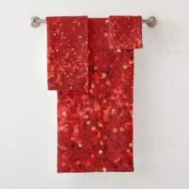 Conjunto De Toalhas Padrão de brilho cintilante vermelho