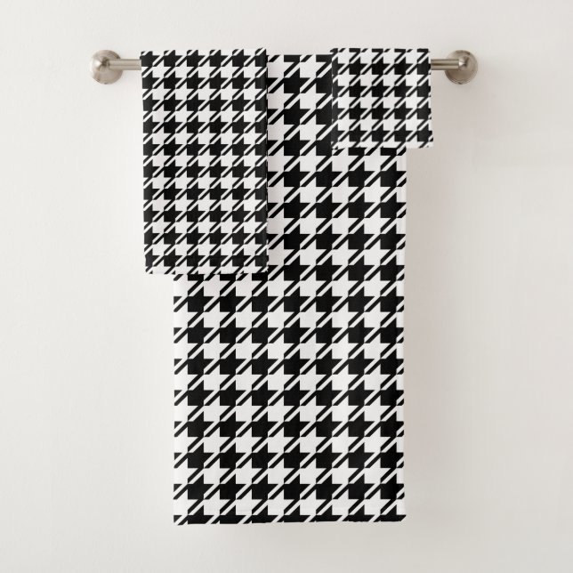 Conjunto De Toalhas Padrão de BW do Houndstooth (Insitu)