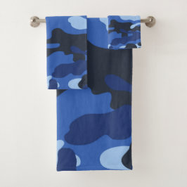Conjunto De Toalhas Padrão de Camo Azul Camouflage