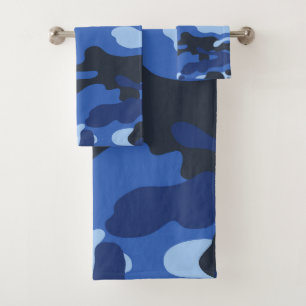 Conjunto De Toalhas Padrão de Camo Azul Camouflage