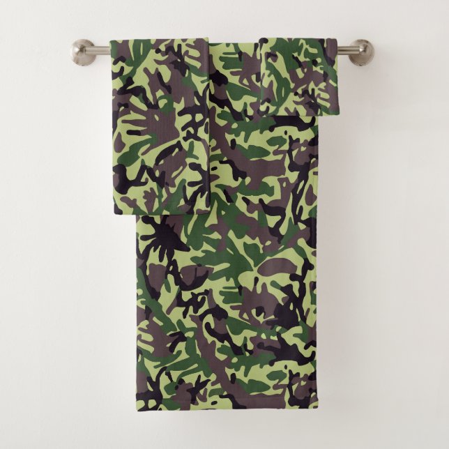 Conjunto De Toalhas Padrão de Camo Verde Caçadores (Insitu)