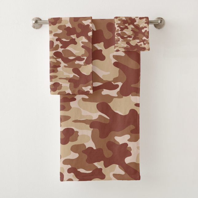 Conjunto De Toalhas Padrão de Camuflagem Bege Deserto  (Insitu)