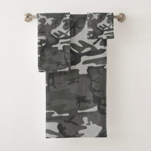 Conjunto De Toalhas Padrão de Camuflagem de cinzas, Padrão Militar, Ex