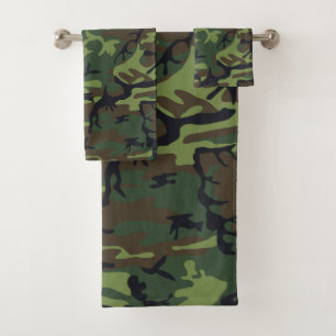 Conjunto De Toalhas Padrão de Camuflagem Verde, Padrão Militar, Exérci