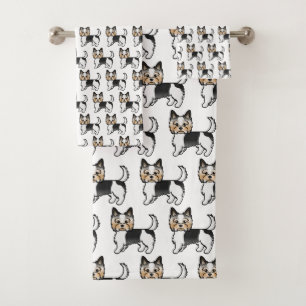 Conjunto De Toalhas Padrão de Cão de Cartoon de Terrier Cute