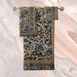 Conjunto De Toalhas Padrão De Carpete Floral Decorativo