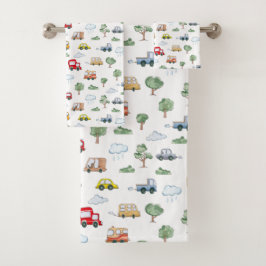 Conjunto De Toalhas Padrão de Carros