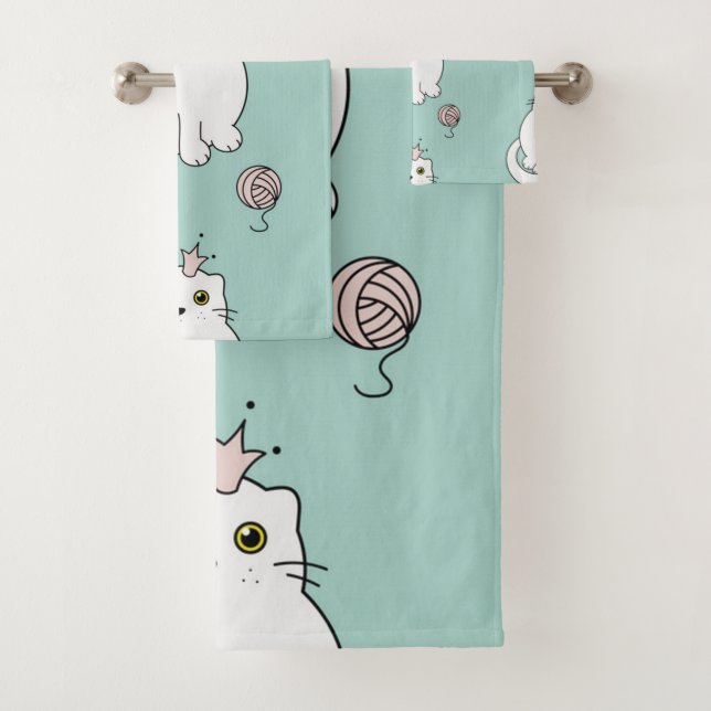 Conjunto De Toalhas Padrão de Cat (Insitu)