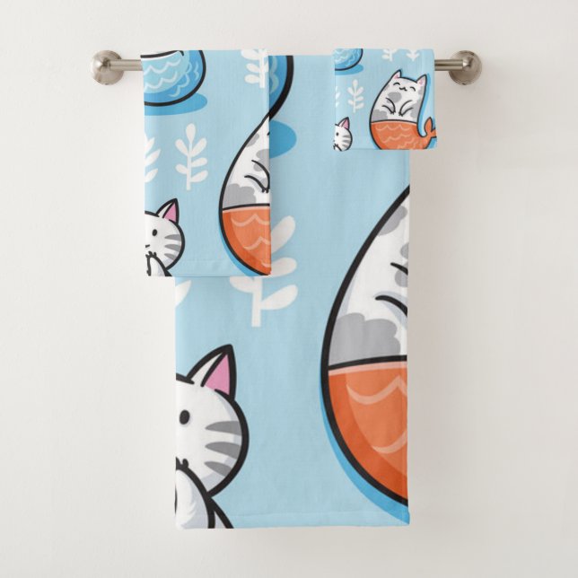 Conjunto De Toalhas Padrão de Cat (Insitu)