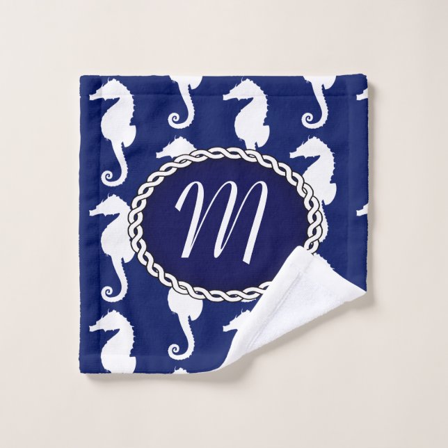 Conjunto De Toalhas Padrão de Cavalo-do-Mar sem Costura (Pano de lavar)