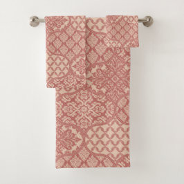 Conjunto De Toalhas Padrão de Cebola marroquina em Terra-Cotta e Linen