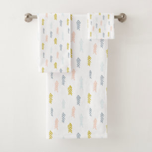 Conjunto De Toalhas Padrão de Chevron de Molho de Aquarela