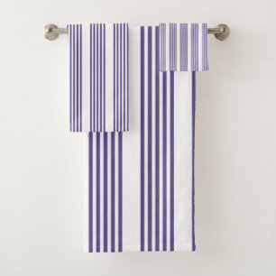 Conjunto De Toalhas Padrão de cinco faixas ultravioleta e branca