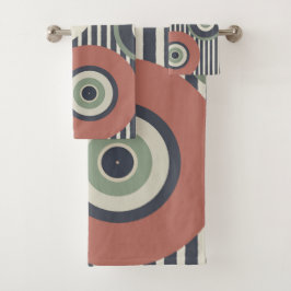 Conjunto De Toalhas Padrão de Círculo de Stripes