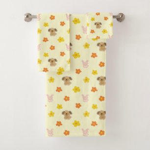 Conjunto De Toalhas Padrão de coelho e filhote