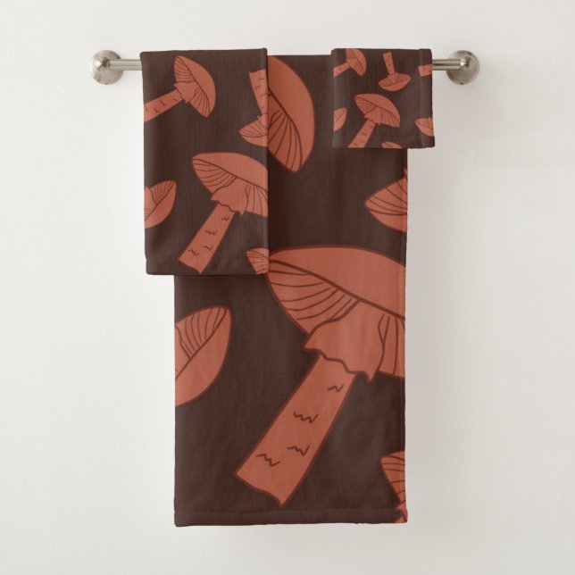 Conjunto De Toalhas Padrão de cogumelo (Insitu)