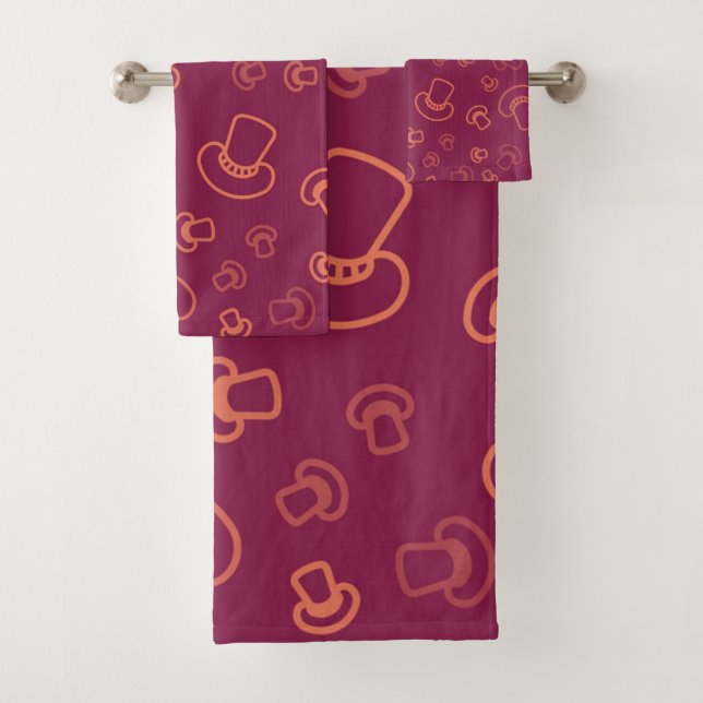 Conjunto De Toalhas Padrão de cogumelo (Insitu)