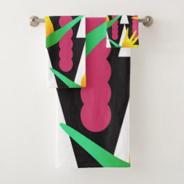 Conjunto De Toalhas Padrão de Coloração Floral do Paraíso Negrito Trib