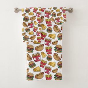 Conjunto de toalhas padrão de Comida rápida