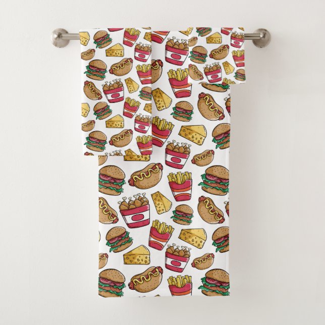 Conjunto de toalhas padrão de Comida rápida (Insitu)