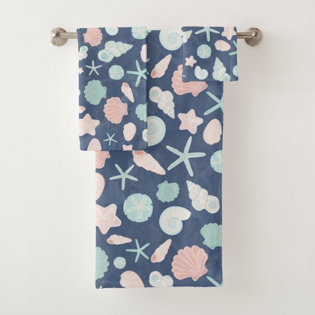 Conjunto De Toalhas padrão de conchas (Insitu)