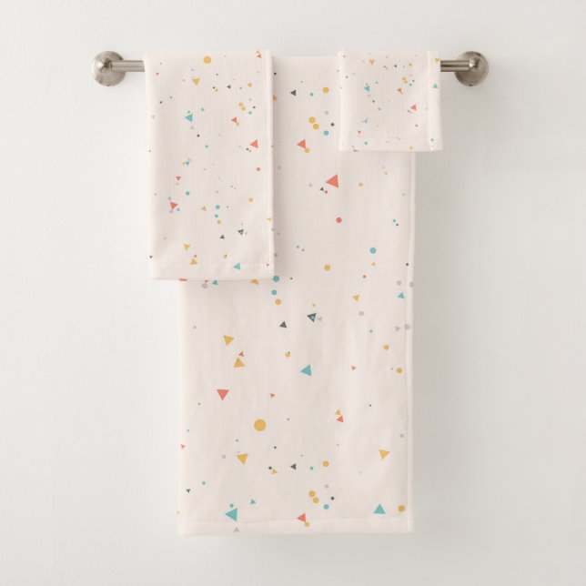 Conjunto De Toalhas Padrão de Confetti de Pontos e Triângulo (Insitu)