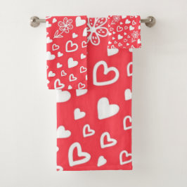 Conjunto De Toalhas Padrão de coração