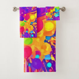 Conjunto De Toalhas Padrão de cores vibrante