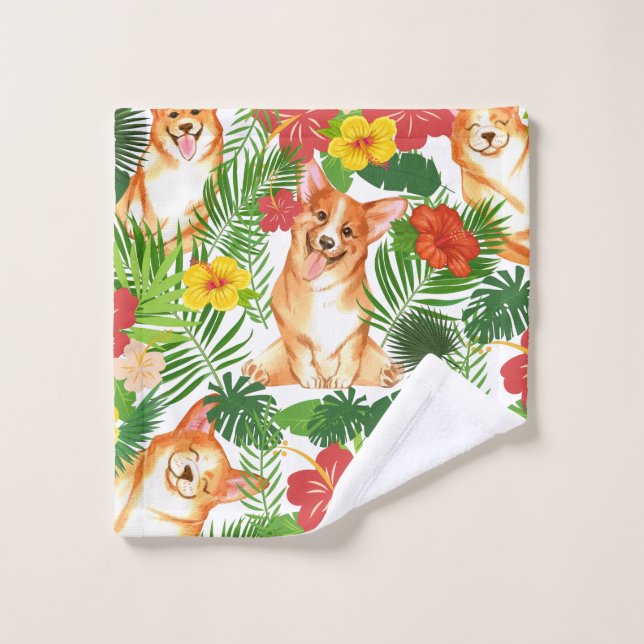 Conjunto De Toalhas Padrão de Corgi Corgi Bonito Sorridente (Pano de lavar)