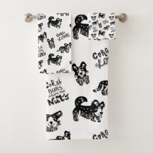 Conjunto De Toalhas Padrão de Corgi Cute