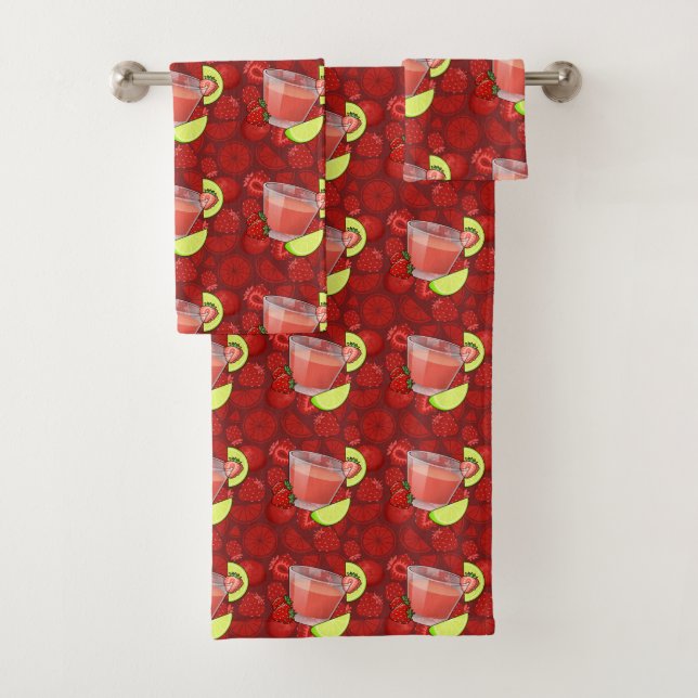 Conjunto De Toalhas Padrão de Daiquiri de Morango (Insitu)