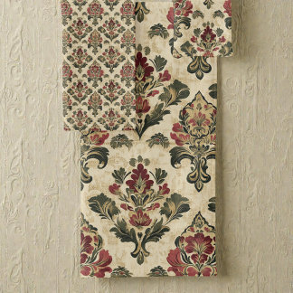 Conjunto De Toalhas Padrão de Damasco Vitoriano Antigo