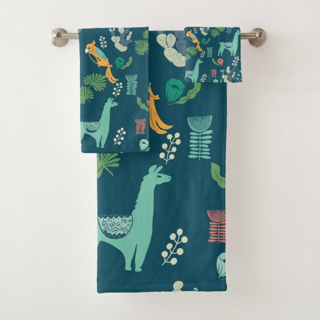 Conjunto De Toalhas Padrão de design do Alpaca (Insitu)