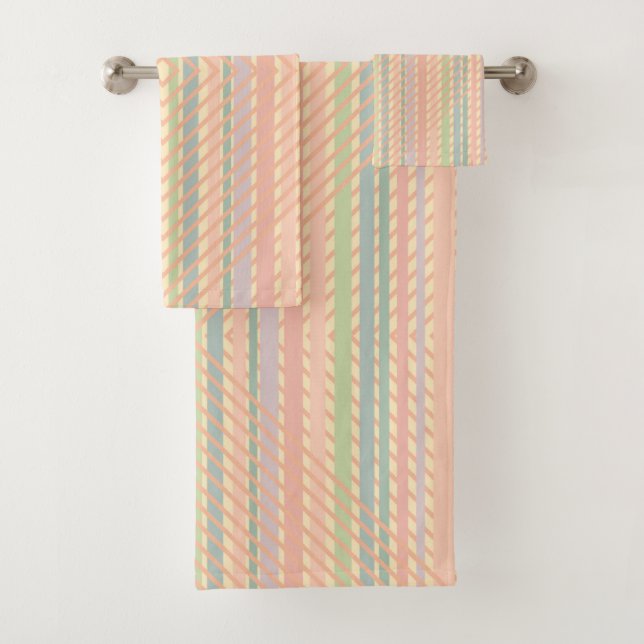 Conjunto De Toalhas Padrão de Diamante Pastel Bonito  (Insitu)