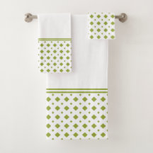 Padrão de Diamante Verde-Azeite e Branco