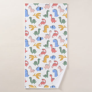 Conjunto De Toalhas Padrão de Dinossauro Colorido Fofo