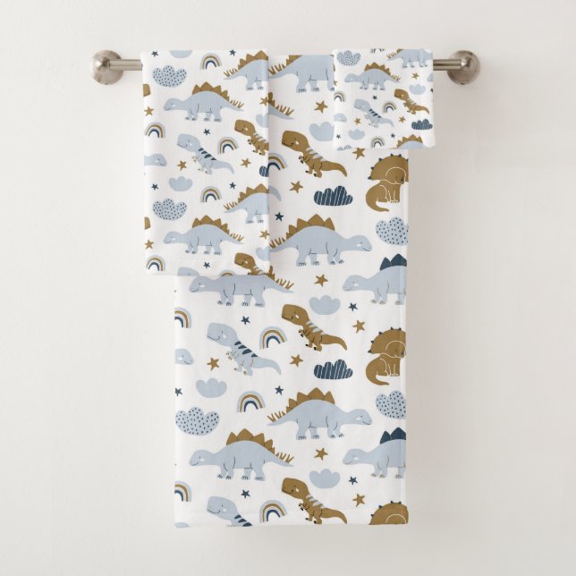 Conjunto De Toalhas Padrão de Dinossauro Cotovelo (Insitu)