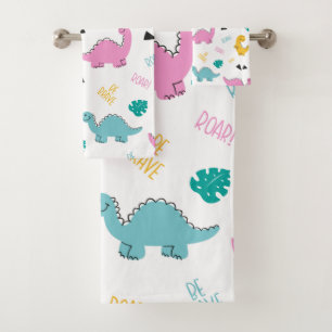 Conjunto De Toalhas Padrão de Dinossauro Giro Bonito