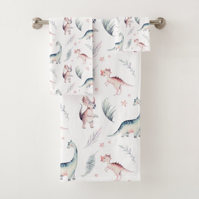 Conjunto De Toalhas Padrão de Dinossauro Moderno para Crianças (Insitu)