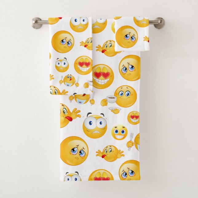 Conjunto De Toalhas Padrão de Emoji (Insitu)