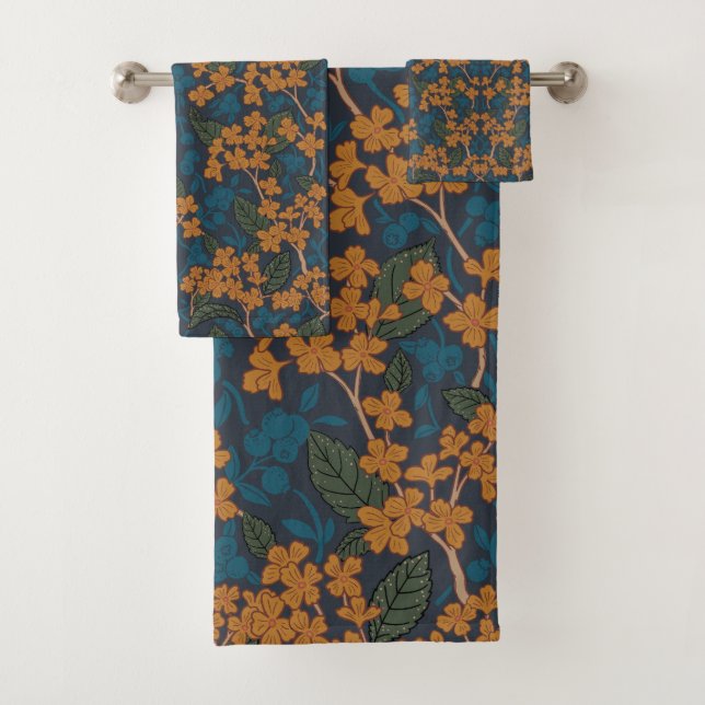 Conjunto De Toalhas Padrão de estilo outono William Morris (Insitu)