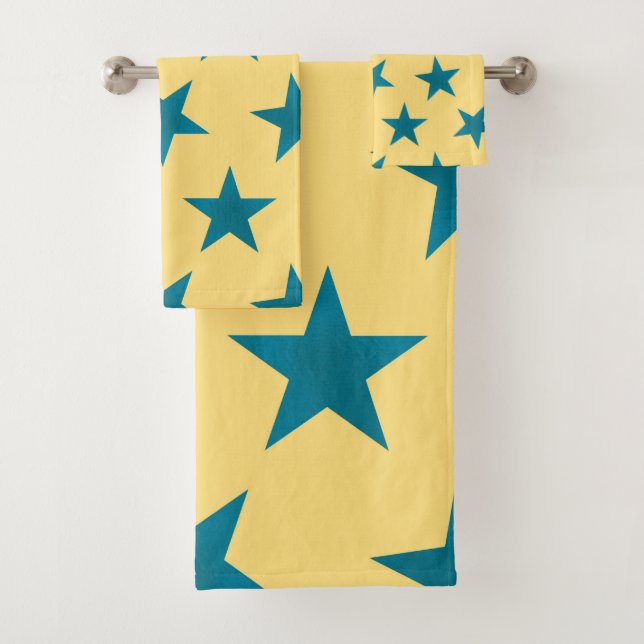 Conjunto De Toalhas Padrão de estrelas de ouro 18 (Insitu)