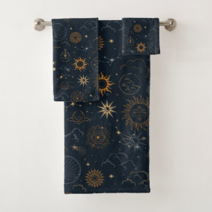 Conjunto De Toalhas Padrão de estrelas e planetas