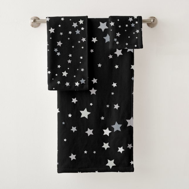 Conjunto De Toalhas Padrão de Estrelas Prateadas Cujas | Qualquer cor  (Insitu)