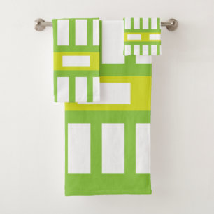 Conjunto De Toalhas Padrão de Faixa de Cor Branca do Verde limão Moder