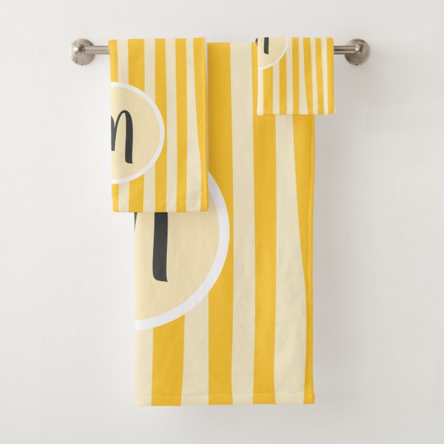 Conjunto De Toalhas Padrão de faixas modernas cores personalizadas mon (Insitu)