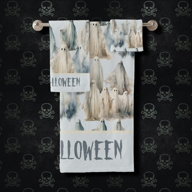 Conjunto De Toalhas Padrão de Fantasmas de Halloween (Criador carregado)