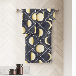 Conjunto De Toalhas Padrão de Fases da Lua Celestial