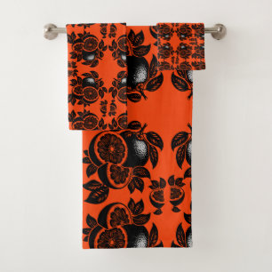 Conjunto De Toalhas Padrão de Fatia de Laranja Retro